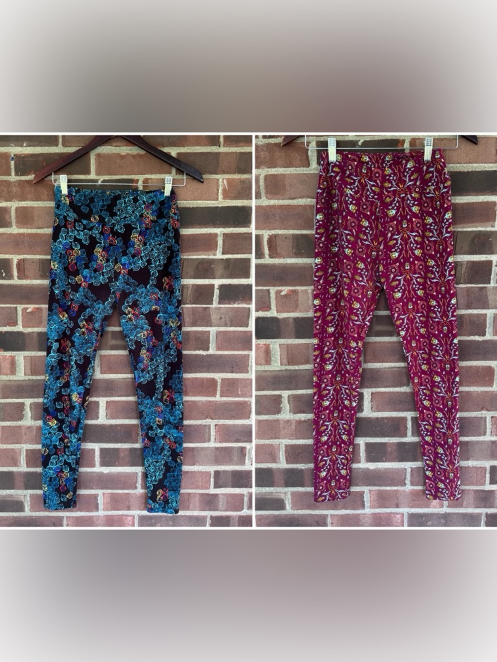 Set Of 2 Floral Leggings Soft Stretching LuLaRoe One Size